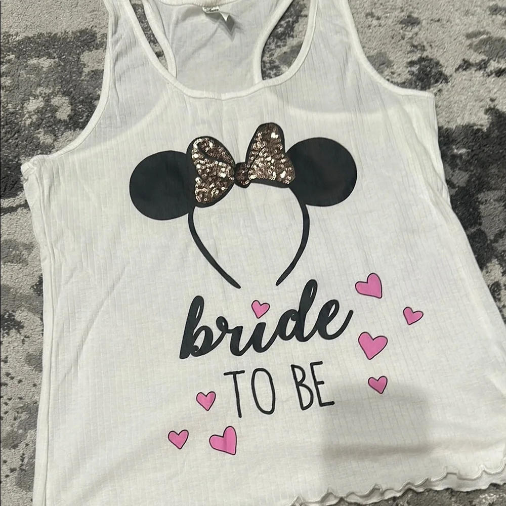 Disney primark Bride To Be Tank Top with Bow and Hearts